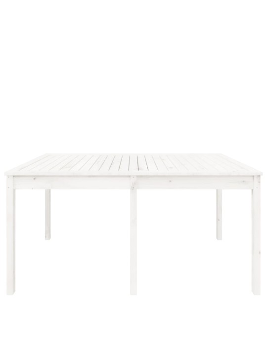 Sodo stalas, baltas, 159,5x82,5x76cm, pušies medienos masyvas