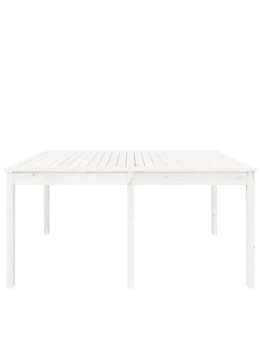 Sodo stalas, baltas, 159,5x82,5x76cm, pušies medienos masyvas