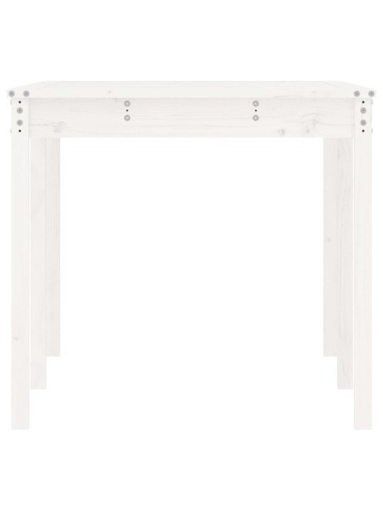 Sodo stalas, baltas, 159,5x82,5x76cm, pušies medienos masyvas