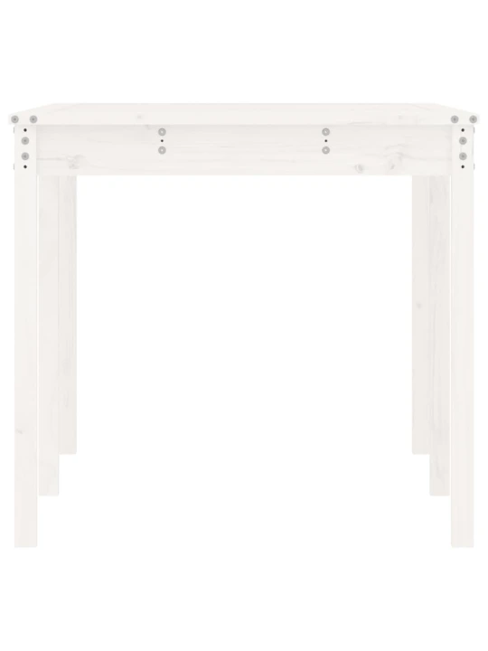 Sodo stalas, baltas, 159,5x82,5x76cm, pušies medienos masyvas
