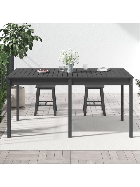 Sodo stalas, pilkas, 159,5x82,5x76cm, pušies medienos masyvas
