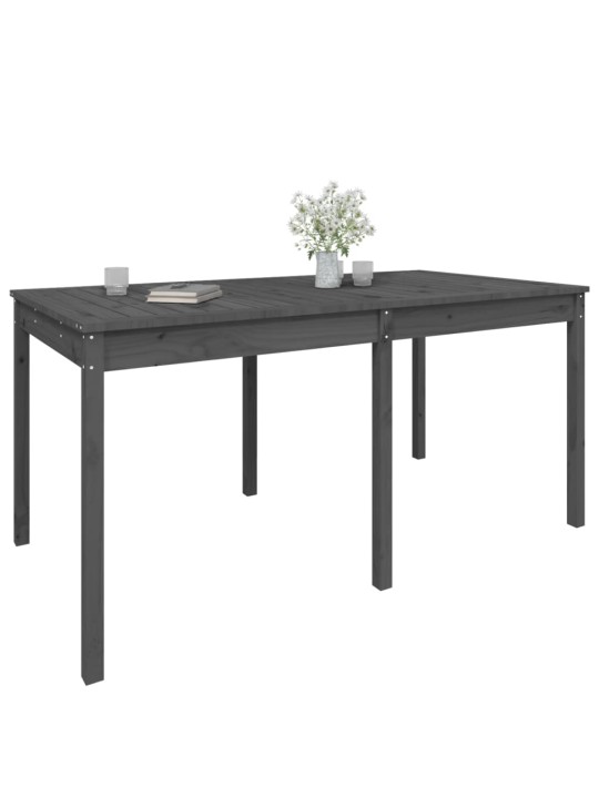Sodo stalas, pilkas, 159,5x82,5x76cm, pušies medienos masyvas