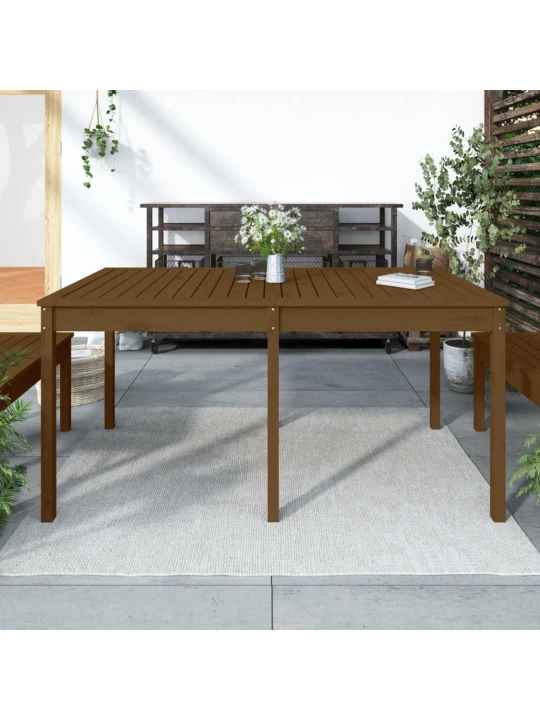 Sodo stalas, medaus rudas, 159,5x82,5x76cm, pušies masyvas