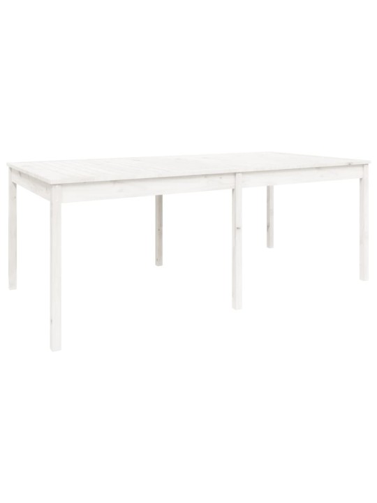 Sodo stalas, baltas, 203,5x100x76cm, pušies medienos masyvas