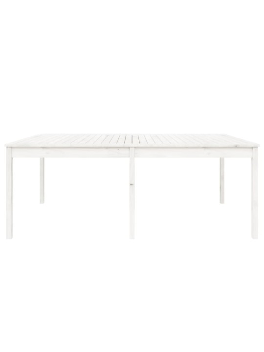 Sodo stalas, baltas, 203,5x100x76cm, pušies medienos masyvas