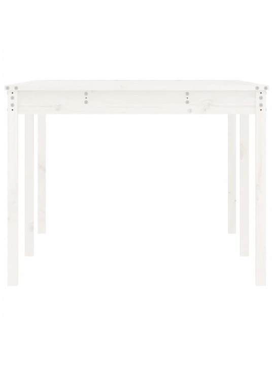 Sodo stalas, baltas, 203,5x100x76cm, pušies medienos masyvas