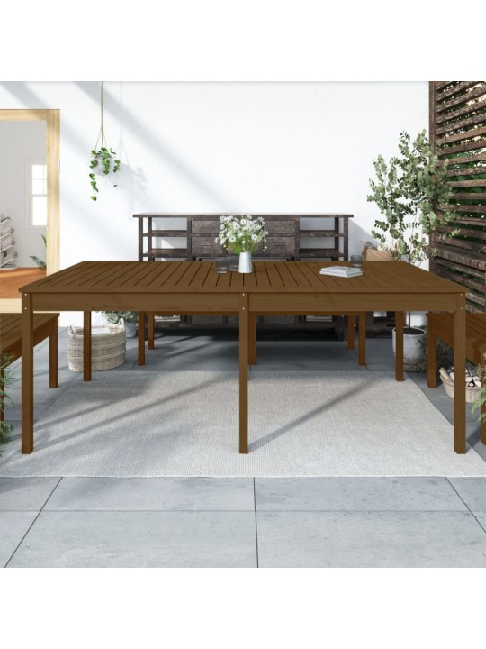 Sodo stalas, medaus rudas, 203,5x100x76cm, pušies masyvas