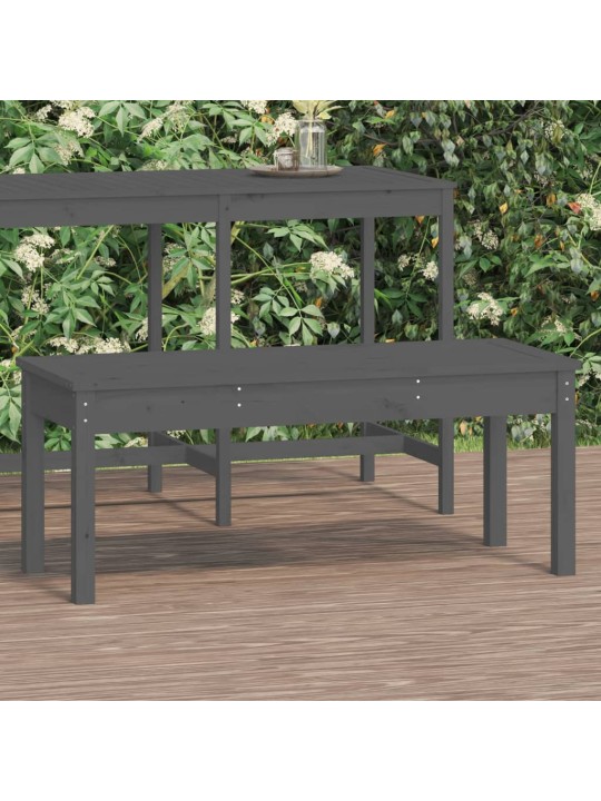 Sodo suoliukas, pilkas, 109x44x45cm, pušies medienos masyvas