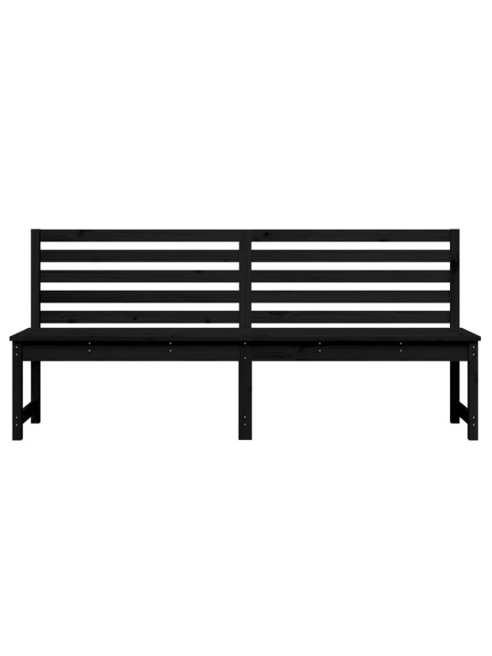 Sodo suoliukas, juodas, 201,5cm, pušies medienos masyvas