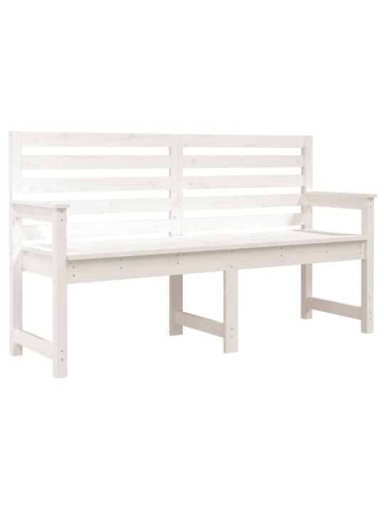 Sodo suoliukas, baltas, 159,5x48x91,5cm, pušies masyvas
