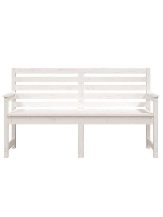 Sodo suoliukas, baltas, 159,5x48x91,5cm, pušies masyvas