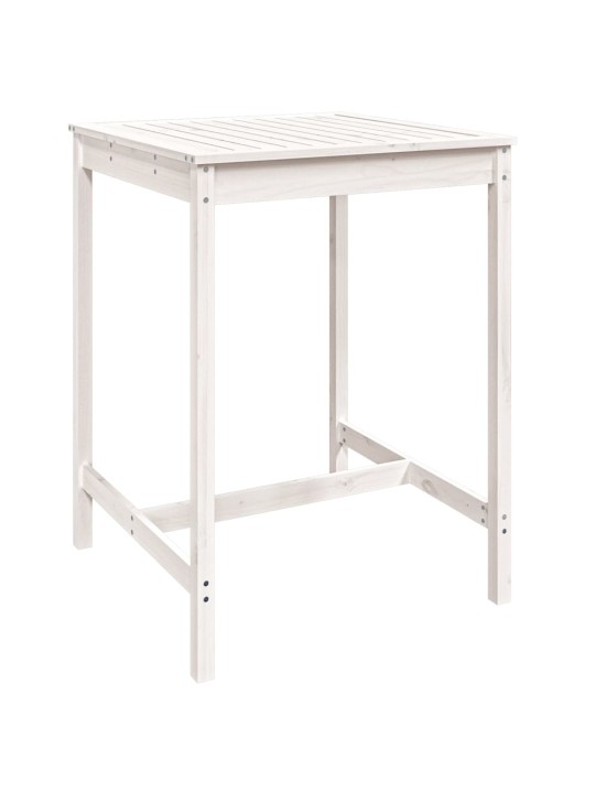 Sodo stalas, baltas, 82,5x82,5x110cm, pušies medienos masyvas