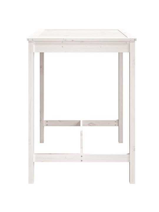 Sodo stalas, baltas, 82,5x82,5x110cm, pušies medienos masyvas