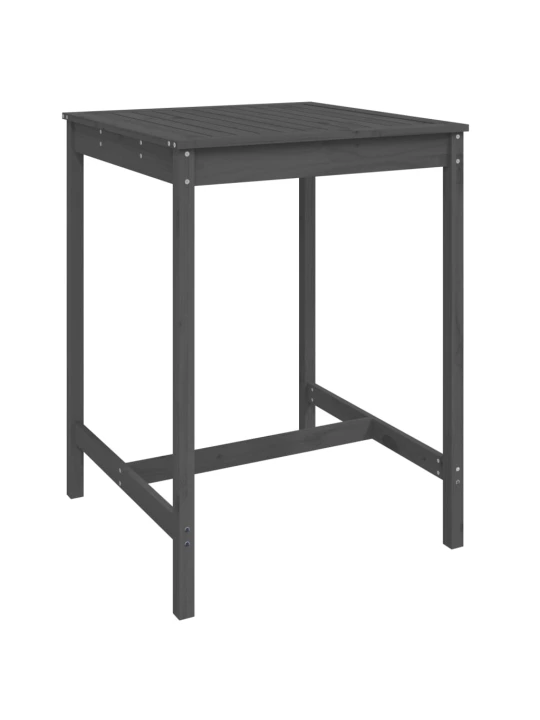 Sodo stalas, pilkas, 82,5x82,5x110cm, pušies medienos masyvas