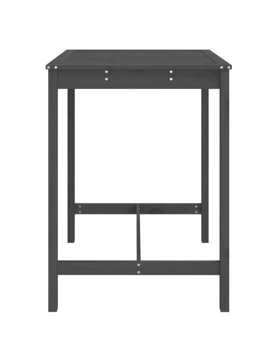 Sodo stalas, pilkas, 82,5x82,5x110cm, pušies medienos masyvas