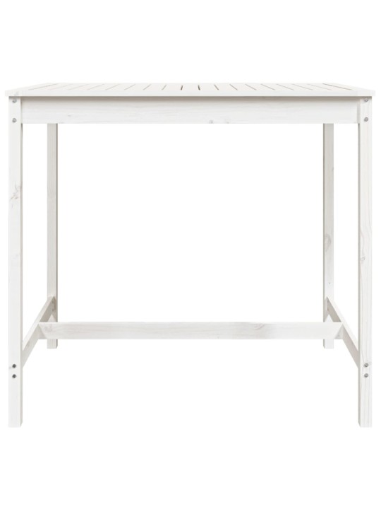 Sodo stalas, baltas, 121x82,5x110cm, pušies medienos masyvas
