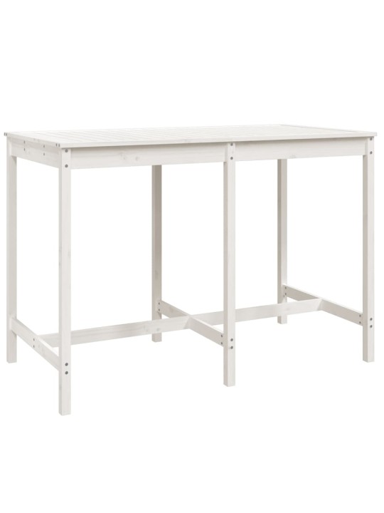 Sodo stalas, baltas, 159,5x82,5x110cm, pušies medienos masyvas