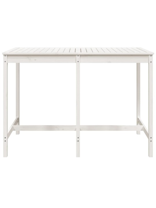 Sodo stalas, baltas, 159,5x82,5x110cm, pušies medienos masyvas