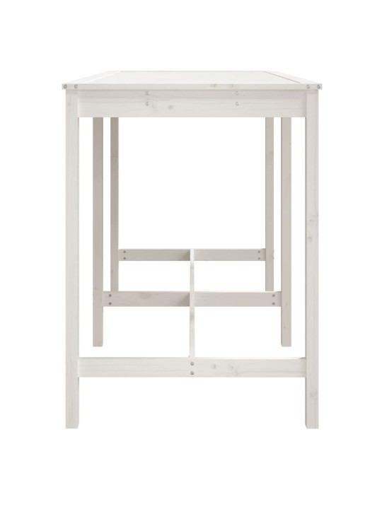 Sodo stalas, baltas, 159,5x82,5x110cm, pušies medienos masyvas