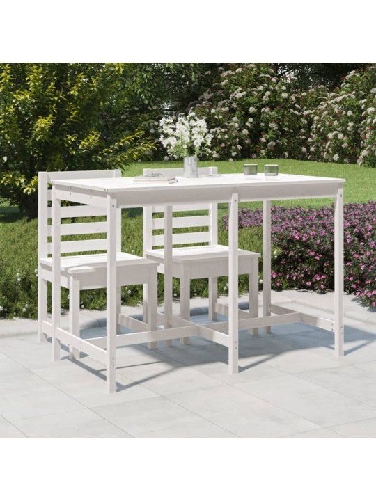 Sodo stalas, baltas, 159,5x82,5x110cm, pušies medienos masyvas