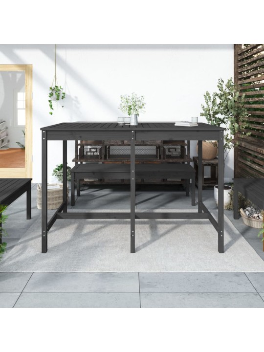 Sodo stalas, pilkas, 159,5x82,5x110cm, pušies medienos masyvas