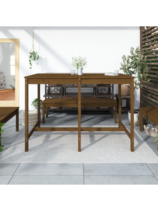 Sodo stalas, medaus rudas, 159,5x82,5x110cm, pušies masyvas