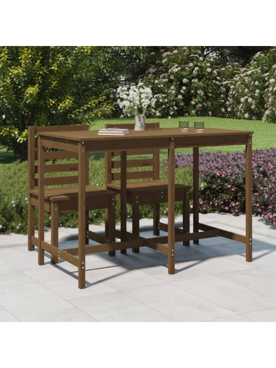 Sodo stalas, medaus rudas, 159,5x82,5x110cm, pušies masyvas