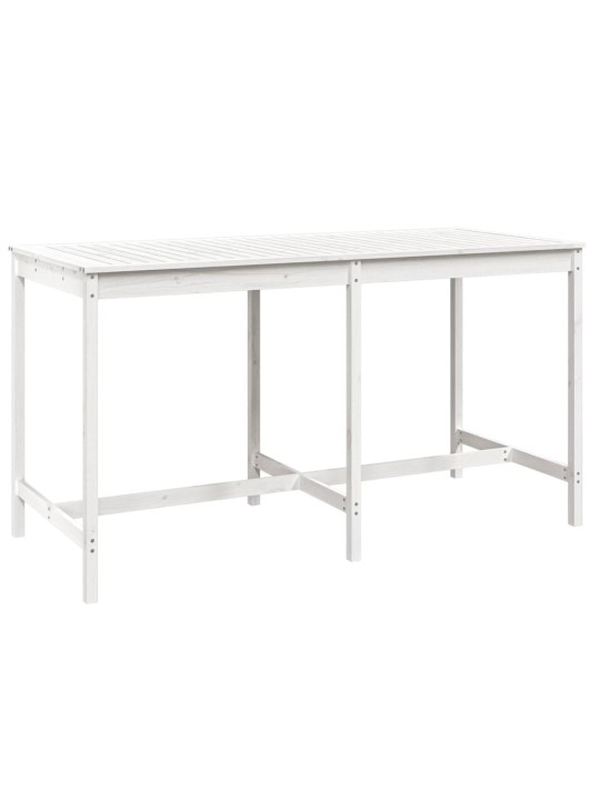 Sodo stalas, baltas, 203,5x90x110cm, pušies medienos masyvas