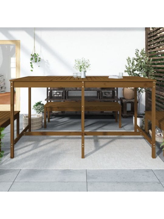 Sodo stalas, medaus rudas, 203,5x90x110cm, pušies masyvas