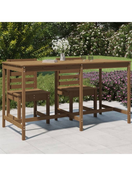 Sodo stalas, medaus rudas, 203,5x90x110cm, pušies masyvas