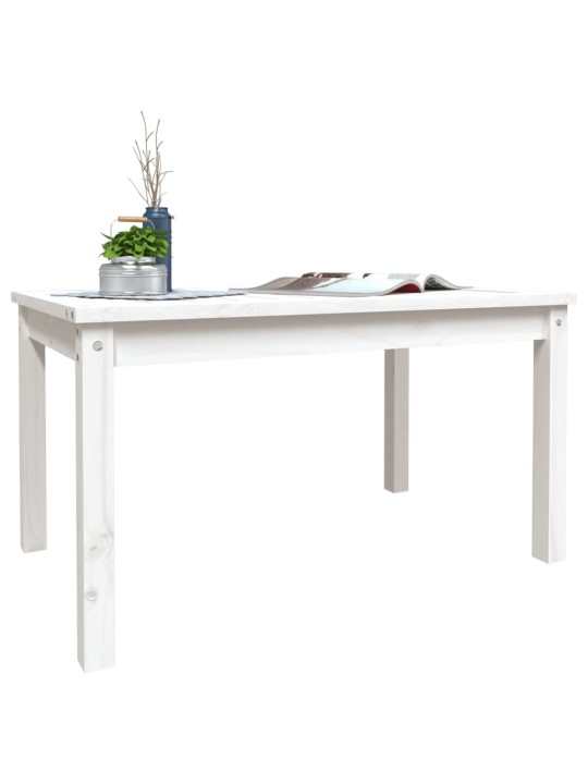 Sodo stalas, baltas, 82,5x50,5x45cm, pušies medienos masyvas