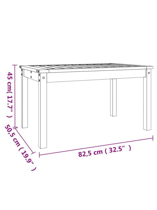 Sodo stalas, baltas, 82,5x50,5x45cm, pušies medienos masyvas