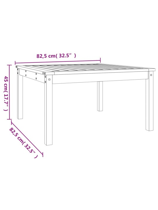 Sodo stalas, 82,5x82,5x45cm, pušies medienos masyvas