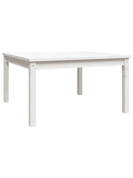 Sodo stalas, baltas, 82,5x82,5x45cm, pušies medienos masyvas