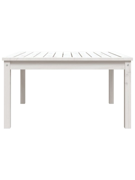 Sodo stalas, baltas, 82,5x82,5x45cm, pušies medienos masyvas