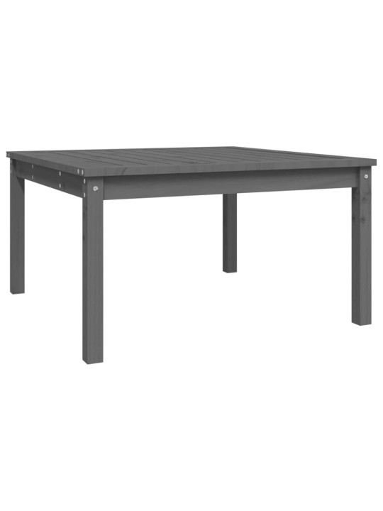 Sodo stalas, pilkas, 82,5x82,5x45cm, pušies medienos masyvas