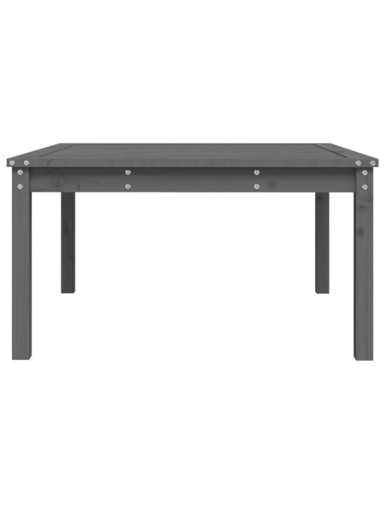 Sodo stalas, pilkas, 82,5x82,5x45cm, pušies medienos masyvas