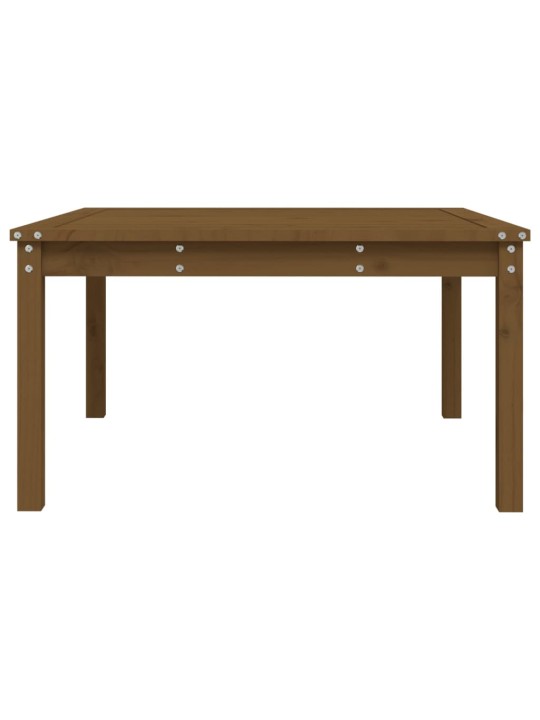 Sodo stalas, medaus rudas, 82,5x82,5x45cm, pušies masyvas