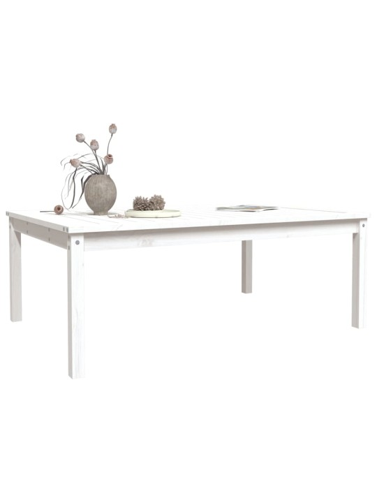 Sodo stalas, baltas, 121x82,5x45cm, pušies medienos masyvas