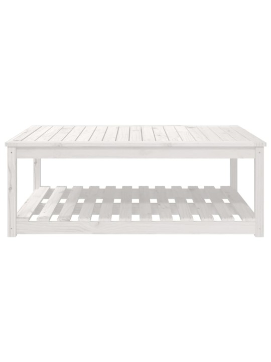 Sodo stalas, baltas, 121x82,5x45cm, pušies medienos masyvas