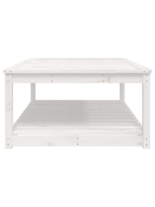 Sodo stalas, baltas, 121x82,5x45cm, pušies medienos masyvas