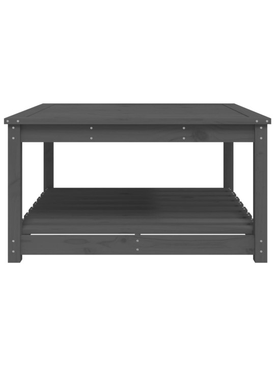 Sodo stalas, pilkas, 82,5x82,5x45cm, pušies medienos masyvas