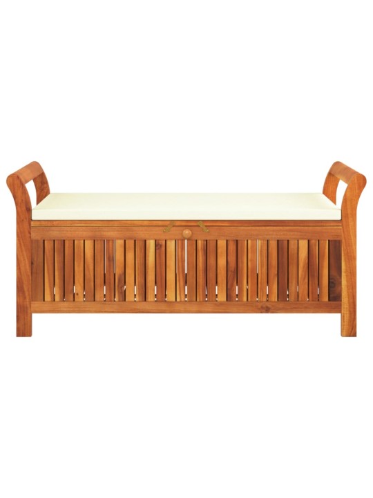 Sodo suoliukas-daiktadėžė su pagalvėle, 126cm, akacijos masyvas