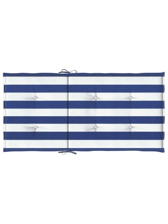 Kėdės pagalvėlės, 6vnt., mėlynos/baltos, audinys, dryžuotos