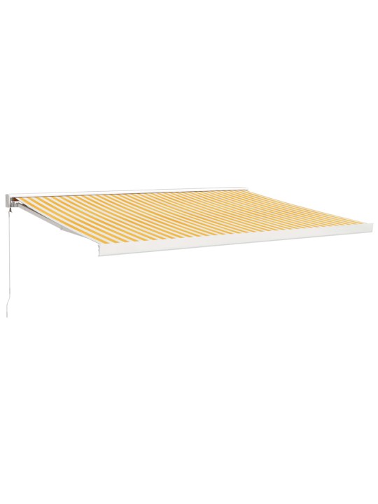 Ištraukiama markizė, geltona/balta, 4x3m, audinys ir aliuminis