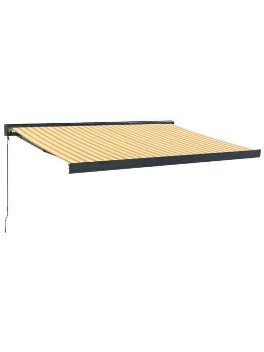 Ištraukiama markizė, geltona/balta, 3,5x2,5m, audinys/aliuminis