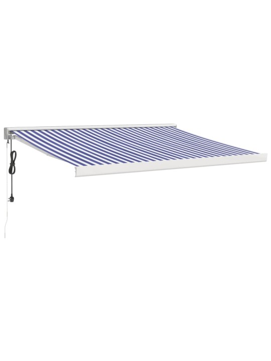 Ištraukiama markizė, mėlyna/balta, 3,5x2,5m, audinys/aliuminis