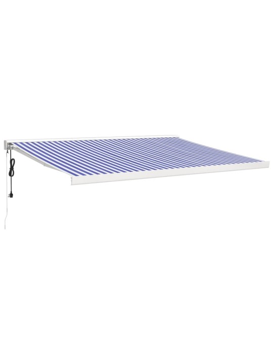 Ištraukiama markizė, mėlyna/balta, 4x3m, audinys ir aliuminis