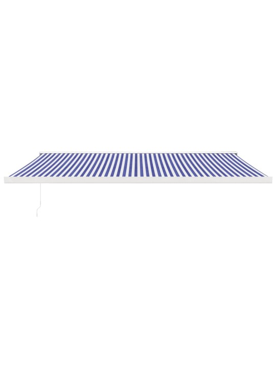 Ištraukiama markizė, mėlyna/balta, 5x3m, audinys ir aliuminis