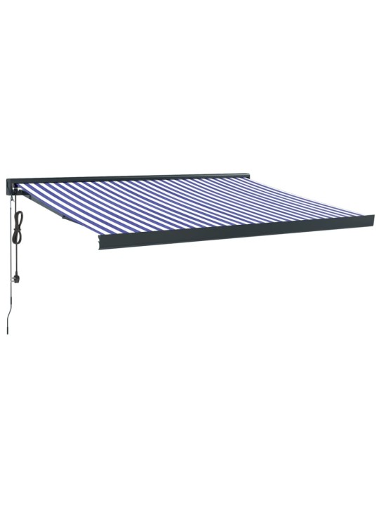 Ištraukiama markizė, mėlyna/balta, 3x2,5m, audinys ir aliuminis